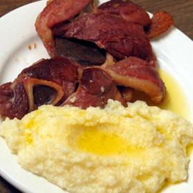 Ham and Grits-d [ham & grits w butter at Nashville's Silver Sands]